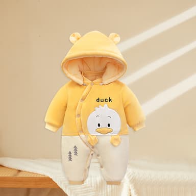 批发婴儿羊毛加厚连体衣新生儿冬季保暖登山服装男童儿童睡衣女童哈服装 thumbnail 40