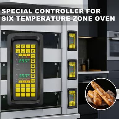 Waterproof Oil Proof PET Film Control Panel 6 Zone Temperature Controller for Deck Oven Kitchen Equipment Commercial Bakery thumbnail 2