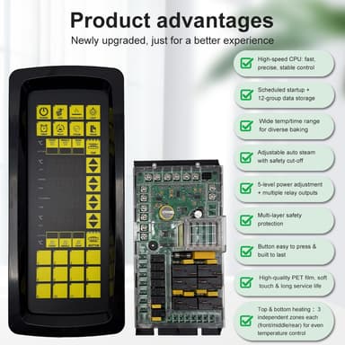 High-quality IP65 Waterproof 6 Zone Independent PET Film Temperature Controller for Deck Oven Kitchen Equipment thumbnail 4