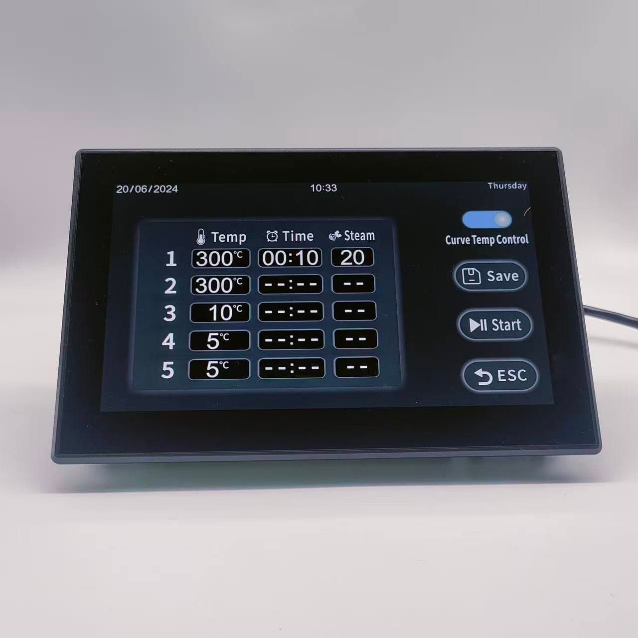 High Quality 7 Inch Landscape Touch Screen MK6L02 Convection Oven Controller Steaming Temperature Controller OEM/ODM Plastic detail 3