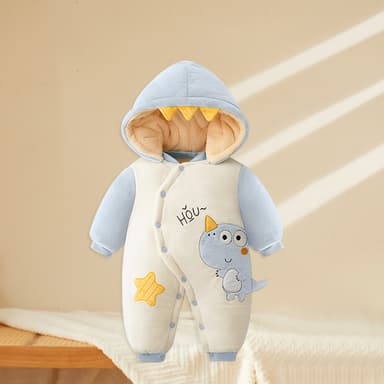 批发婴儿羊毛加厚连体衣新生儿冬季保暖登山服装男童儿童睡衣女童哈服装 thumbnail 44