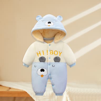 批发婴儿羊毛加厚连体衣新生儿冬季保暖登山服装男童儿童睡衣女童哈服装 thumbnail 37