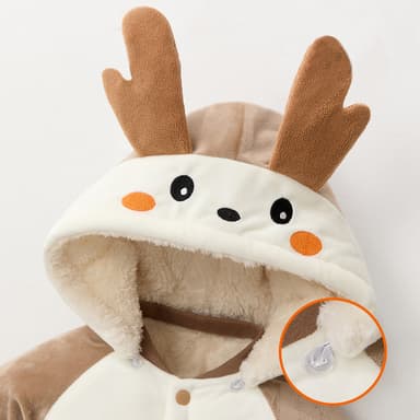 批发婴儿羊毛加厚连体衣新生儿冬季保暖登山服装男童儿童睡衣女童哈服装 thumbnail 3