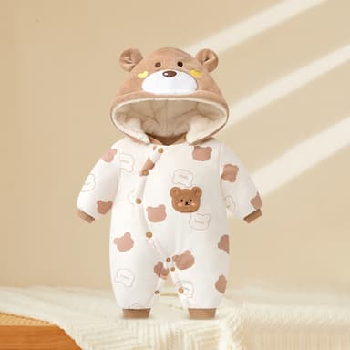 批发婴儿羊毛加厚连体衣新生儿冬季保暖登山服装男童儿童睡衣女童哈服装 thumbnail 27