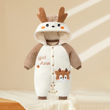 批发婴儿羊毛加厚连体衣新生儿冬季保暖登山服装男童儿童睡衣女童哈服装 thumbnail 23