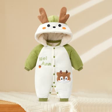 批发婴儿羊毛加厚连体衣新生儿冬季保暖登山服装男童儿童睡衣女童哈服装 thumbnail 28