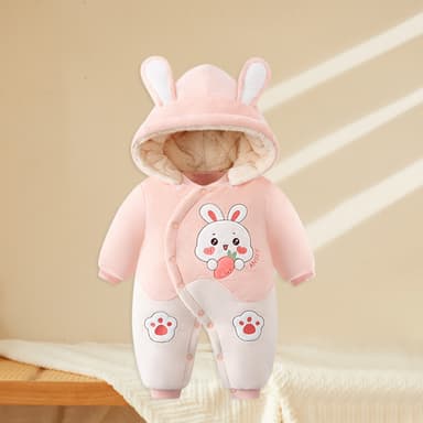 批发婴儿羊毛加厚连体衣新生儿冬季保暖登山服装男童儿童睡衣女童哈服装 thumbnail 45