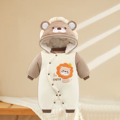 批发婴儿羊毛加厚连体衣新生儿冬季保暖登山服装男童儿童睡衣女童哈服装 thumbnail 31