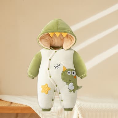 批发婴儿羊毛加厚连体衣新生儿冬季保暖登山服装男童儿童睡衣女童哈服装 thumbnail 43