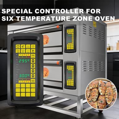 Hot Selling Accuracy 1℃ 220V IP65 Waterproof Oil-proof Metal Plastic PET 6 Zone Temperature Controller Deck Oven Spare Parts thumbnail 2
