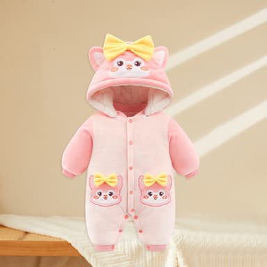 批发婴儿羊毛加厚连体衣新生儿冬季保暖登山服装男童儿童睡衣女童哈服装 thumbnail 30