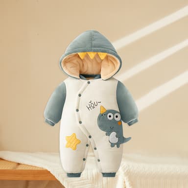 批发婴儿羊毛加厚连体衣新生儿冬季保暖登山服装男童儿童睡衣女童哈服装 thumbnail 42