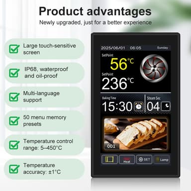 OEM ODM Customized Support Waterproof Display Electric Oven Control Panel 220V ±1°C Accuracy High Temperature Oven Controller thumbnail 6