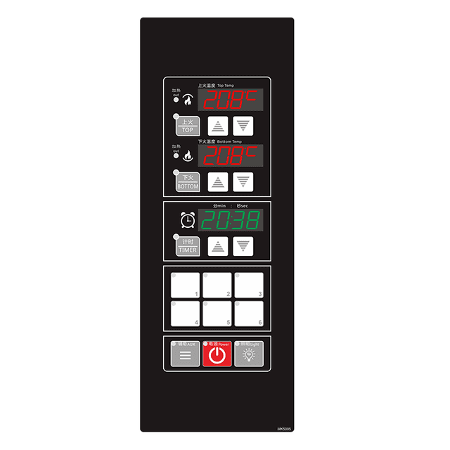 MEIKONG 220V Bimetal Thermostat Control Panel MK5005 ABS Plastic Commercial Kitchen Oven Temperature Controller Button 1C