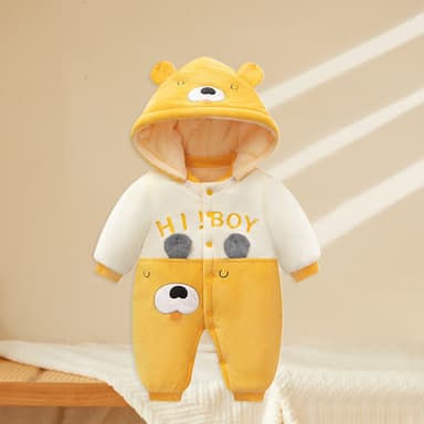 批发婴儿羊毛加厚连体衣新生儿冬季保暖登山服装男童儿童睡衣女童哈服装 thumbnail 36