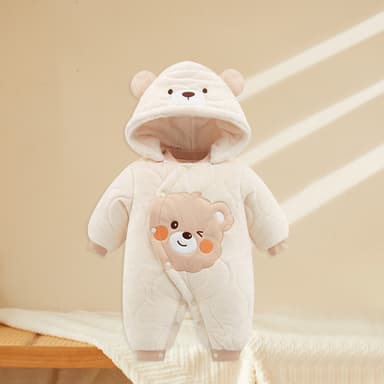 批发婴儿羊毛加厚连体衣新生儿冬季保暖登山服装男童儿童睡衣女童哈服装 thumbnail 32