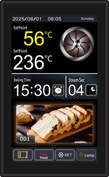 MEIKONG 10 Inch Large Rotary Oven Temperature Controller MK6A73 Touch Screen LCD IP68 OEM/ODM Plastic Thermostat Control 1C thumbnail 2