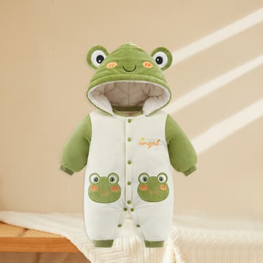 批发婴儿羊毛加厚连体衣新生儿冬季保暖登山服装男童儿童睡衣女童哈服装 thumbnail 6