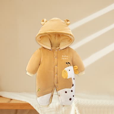 批发婴儿羊毛加厚连体衣新生儿冬季保暖登山服装男童儿童睡衣女童哈服装 thumbnail 41