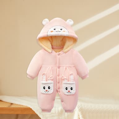 批发婴儿羊毛加厚连体衣新生儿冬季保暖登山服装男童儿童睡衣女童哈服装 thumbnail 38