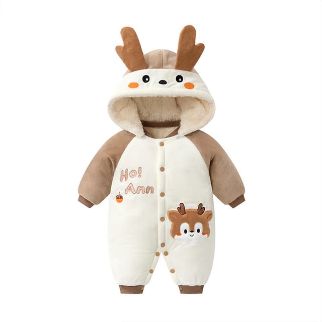 批发婴儿羊毛加厚连体衣新生儿冬季保暖登山服装男童儿童睡衣女童哈服装