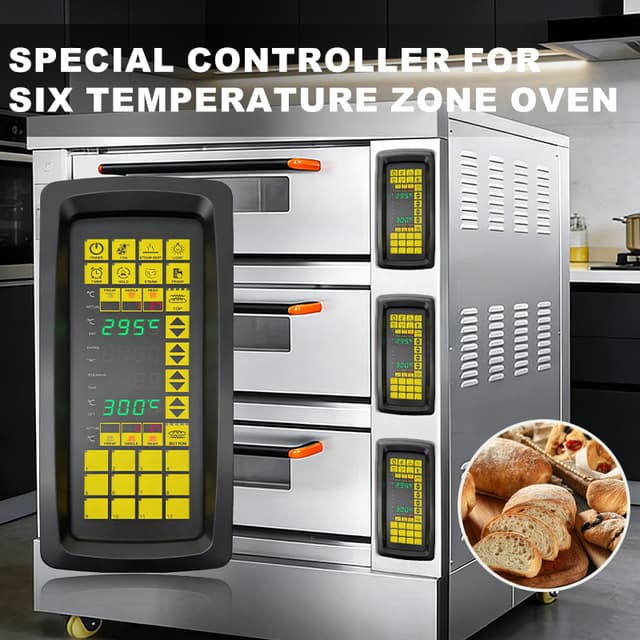 New Arrival Accuracy 1℃ Bakery Oven Spare Parts 0-450°C Temperature Setting Range 6 Zone Temperature Controller Deck Oven