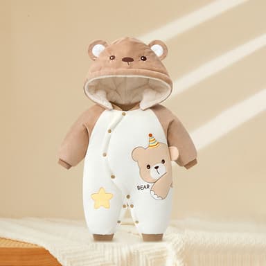 批发婴儿羊毛加厚连体衣新生儿冬季保暖登山服装男童儿童睡衣女童哈服装 thumbnail 24