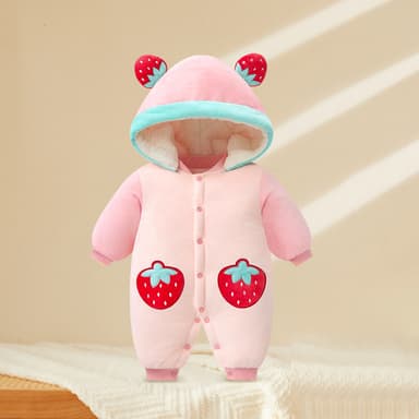 批发婴儿羊毛加厚连体衣新生儿冬季保暖登山服装男童儿童睡衣女童哈服装 thumbnail 5