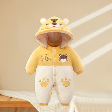 批发婴儿羊毛加厚连体衣新生儿冬季保暖登山服装男童儿童睡衣女童哈服装 thumbnail 39