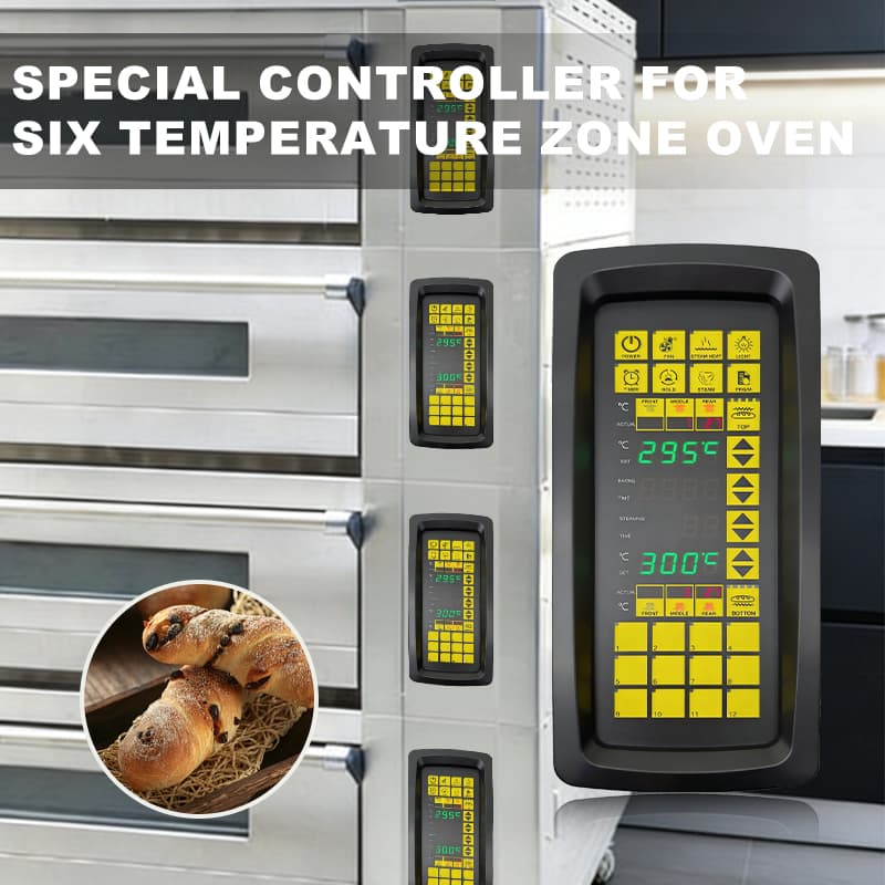 Good Price 6 Zone Temperature Controller IP65 Durable Safe Metal Plastic PET 220V AC 50Hz Control Panel Layer Oven Spare Parts