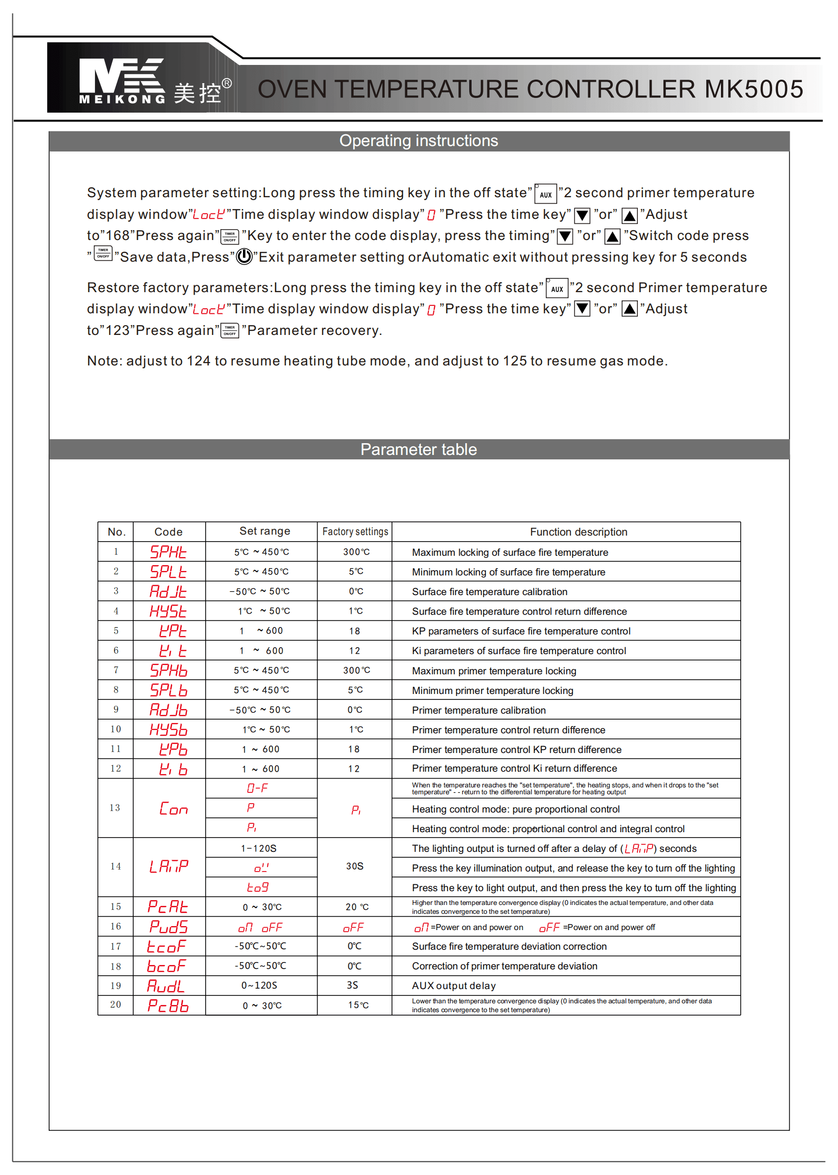 MEIKONG 220V Bimetal Thermostat Control Panel MK5005 ABS Plastic Commercial Kitchen Oven Temperature Controller Button 1C detail 8