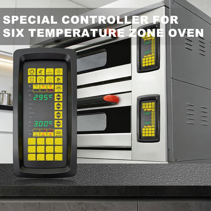 High-quality IP65 Waterproof 6 Zone Independent PET Film Temperature Controller for Deck Oven Kitchen Equipment detail 1