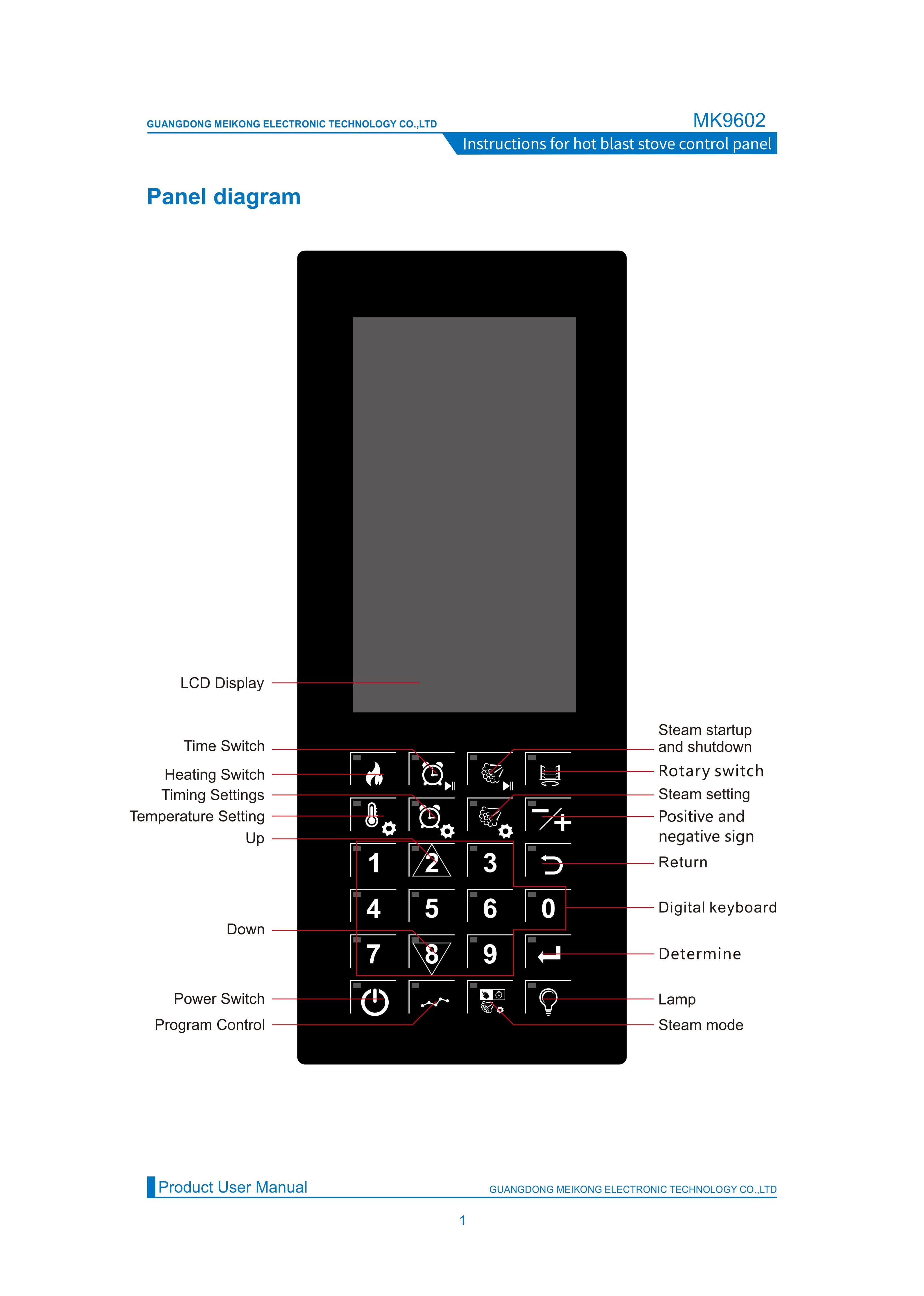 Intelligent Temperature Controller for Convection Oven LCD Display IP65 Rated Plastic Material OEM/ODM Customizable Model MK9602 detail 7